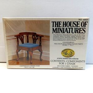 The House of Miniatures X-acto Chippendale Corner Chair Kit 1:12 40037 Vintage